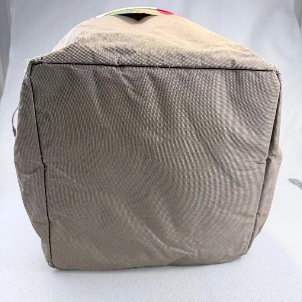 Thirty One Collapsable Round Retired Storage Bin Circle Spirals‎ Tote Brown Pink